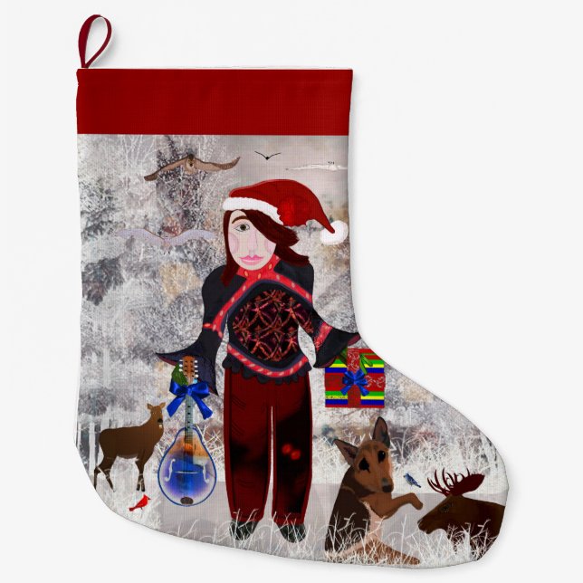 Chrismtas Presents LeeMarie's Creative Design Large Christmas Stocking (Front)