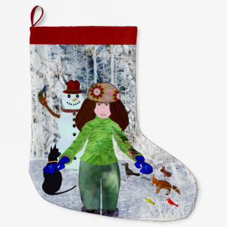 Chrismtas snowman  LeeMarie's Creative Design Large Christmas Stocking