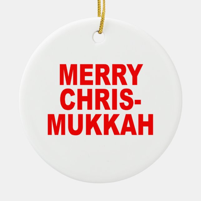 Chrismukkah Ceramic Tree Decoration (Front)