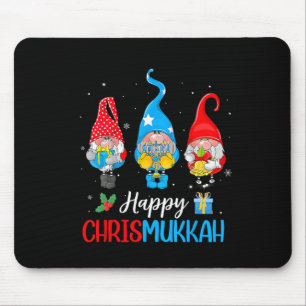 Chrismukkah Gnomes Merry Christmas And Happy Hanuk Mouse Mat