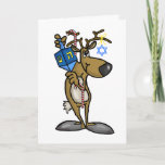 Chrismukkah Greeting Card with Jewish Reindeer<br><div class="desc">The term "Chrismukkah" began back in 2003 on a television show called "The O.C." It can be interpreted as (1) the blending of Christmas and Hanukkah during the holiday season in homes where one is Jewish and one is of Christian Protestant faith. It's a way to celebrate both sides of...</div>