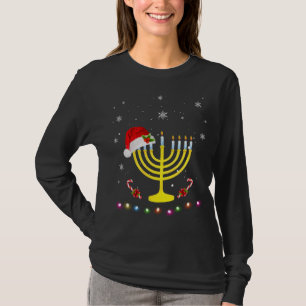 Chrismukkah Hannukah Santa Hat Family Christmas Pa T-Shirt