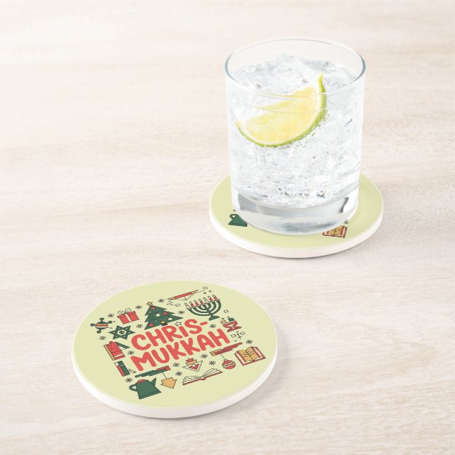 Chrismukkah Hanukkah Christmas Jewish Religious  Coaster (Side)