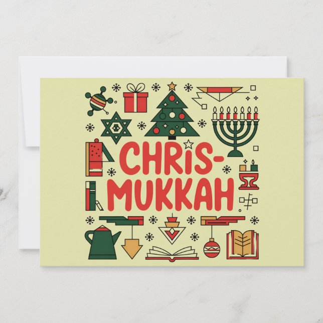 Chrismukkah Hanukkah Christmas Jewish Religious  Holiday Card (Front)