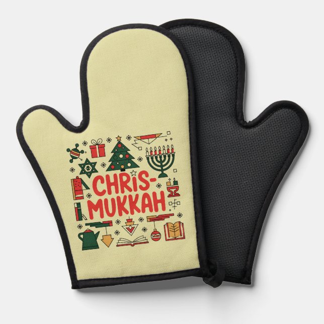 Chrismukkah Hanukkah Christmas Jewish Religious  Oven Mitt (Front/Back)