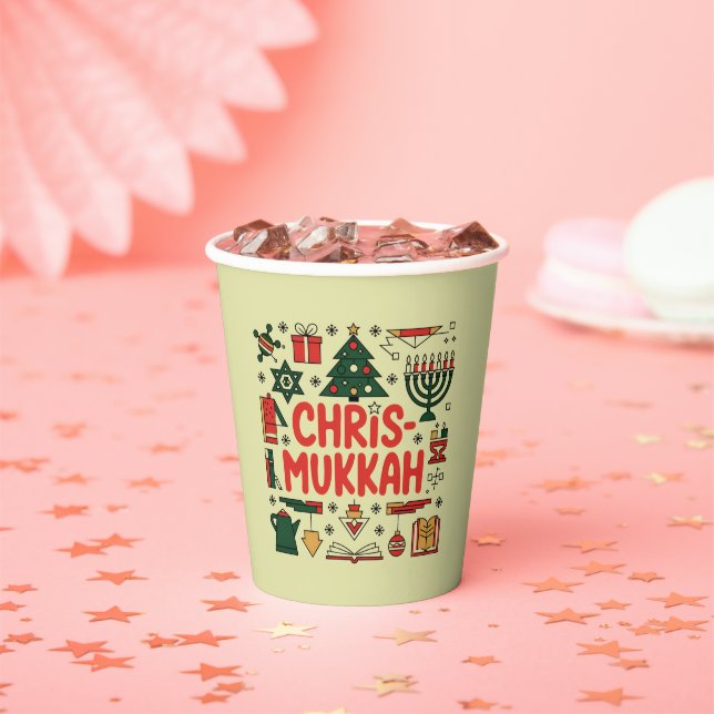 Chrismukkah Hanukkah Christmas Jewish Religious  Paper Cups (Insitu)