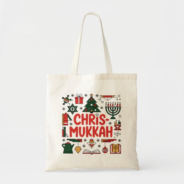 Chrismukkah Hanukkah Christmas Jewish Religious  Tote Bag (Front)