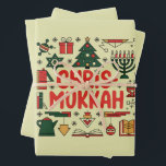 Chrismukkah Hanukkah Christmas Jewish Religious  Wrapping Paper Sheet<br><div class="desc">Chrismukkah Hanukkah Christmas Jewish Religious</div>