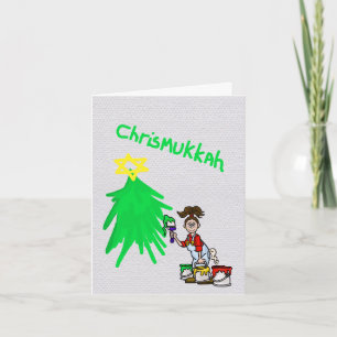 Chrismukkah Painter Holiday Card