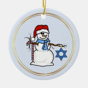 Chrismukkah Snowman Christmas Ornament