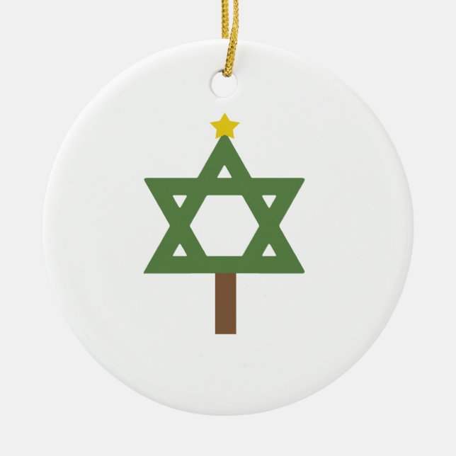 Chrismukkah Tree Ceramic Tree Decoration (Front)