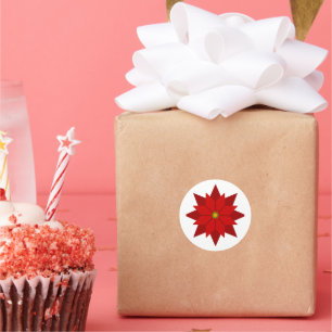 Chrissie Hattingdon Poinsettia Classic Round Sticker