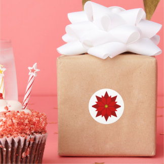 Chrissie Hattingdon Poinsettia Classic Round Sticker