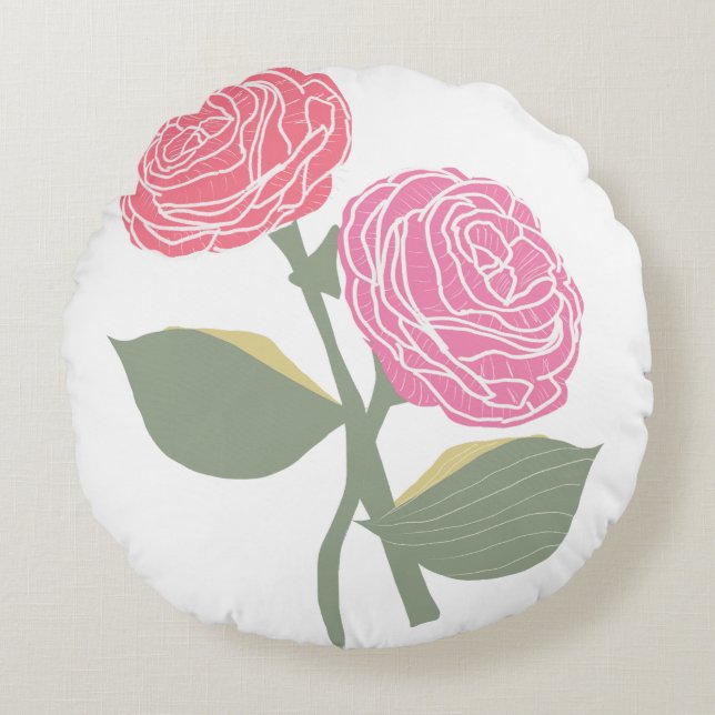 Chrissy Chrysantemum Round Cushion (Front)