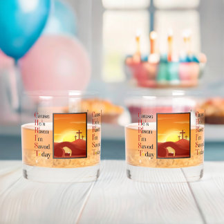 Christ Acronym Printed Rock Glass Set