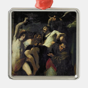 Christ Adored by Angels, St. Sebastian Metal Tree Decoration