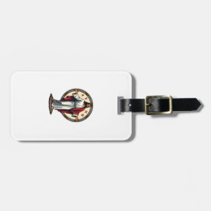 Christ Alpha Omega Engraved White Shirt Luggage Tag
