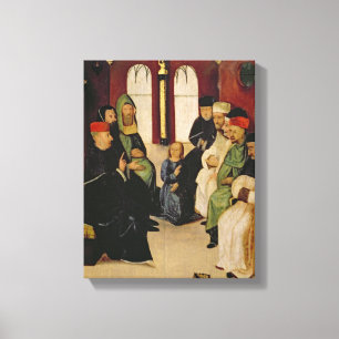 Christ Among the Doctors (oil on panel) Canvas Print