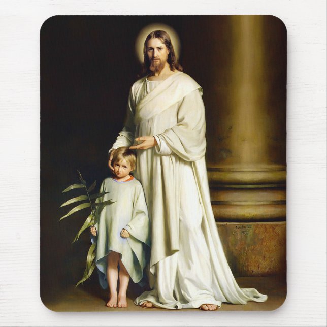 Christ and Child. Fine Art Easter Gift  Mouse Mat (Front)