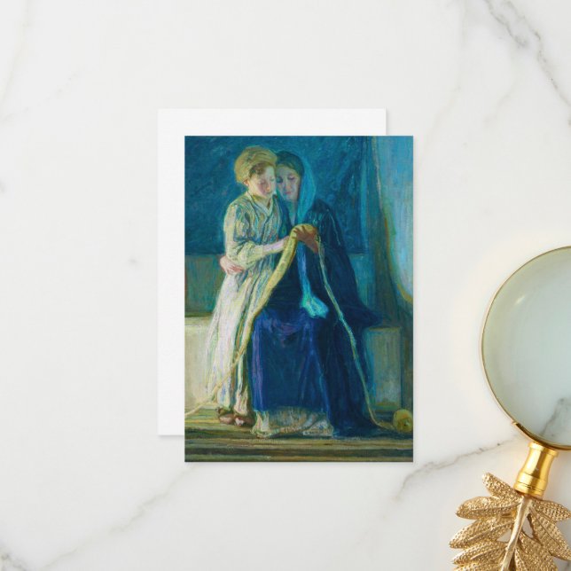 Christ and His Mother Studying the Scriptures  Thank You Card (Front/Back In Situ)