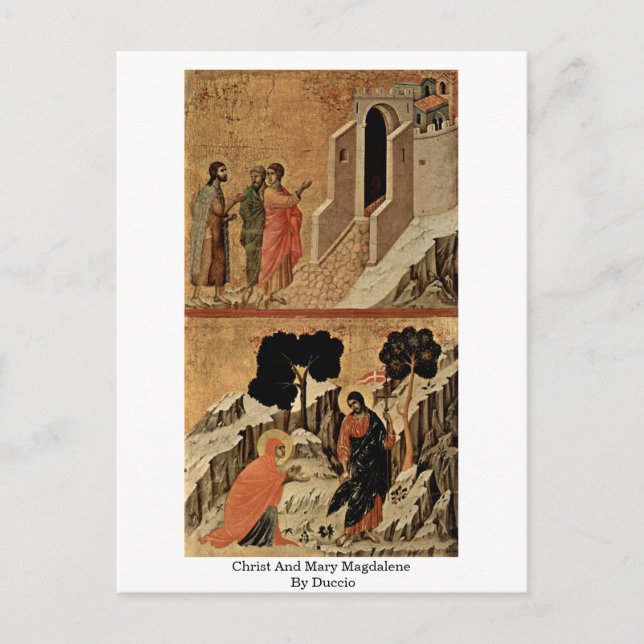 Christ And Mary Magdalene By Duccio Postcard (Front)
