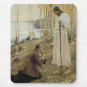 Christ and Mary Magdalene in Finnish Countryside Mouse Mat