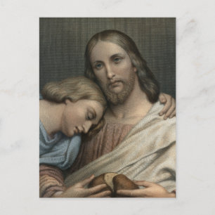 Christ and St. John by Ary Scheffer Postcard