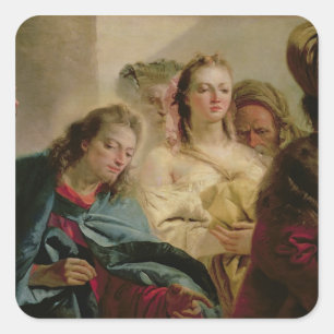 Christ and the Adulteress, 1751 (oil on canvas) Square Sticker