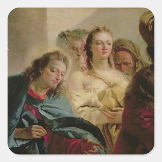 Christ and the Adulteress, 1751 (oil on canvas) Square Sticker (Front)