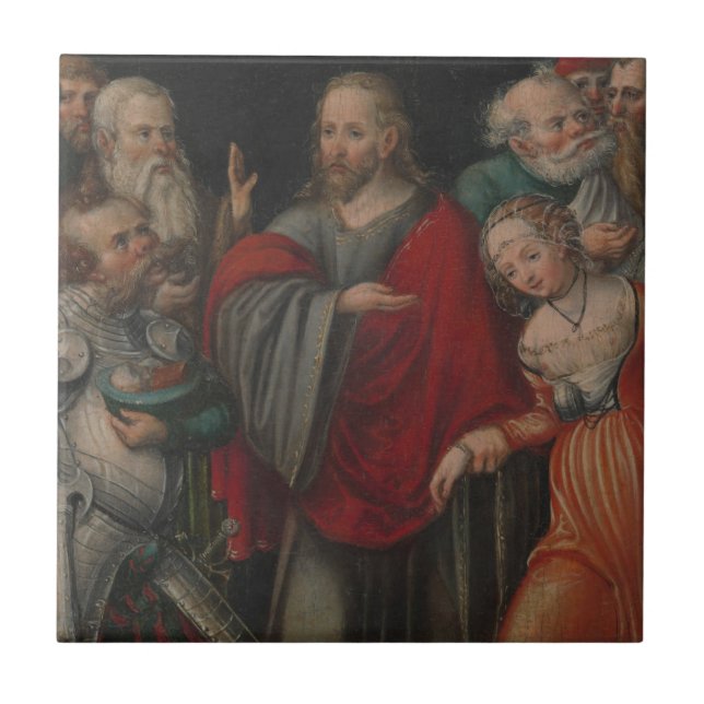 Christ and the Adulteress Tile (Front)