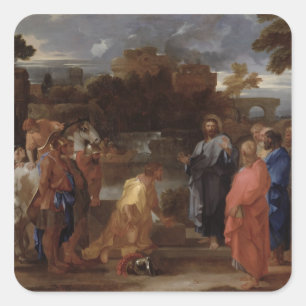 Christ and the Centurion Square Sticker
