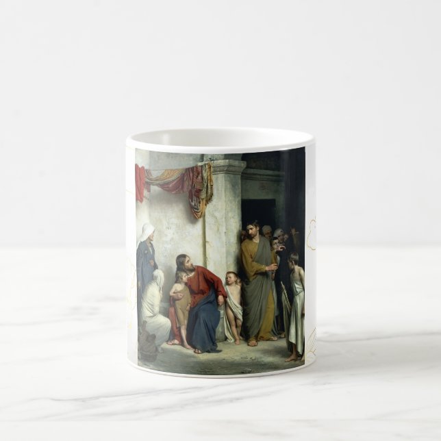 Christ and the Children by Carl Bloch  Coffee Mug (Center)