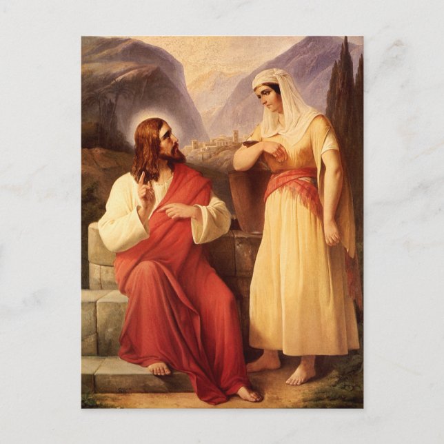 Christ and the Samaritan by Christian Schleisner Postcard (Front)
