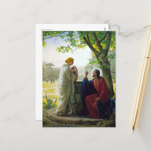 Christ and the Samaritan Woman by Carl Bloch Holiday Postcard