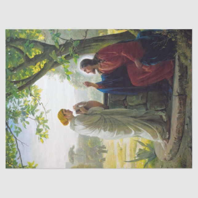 Christ and the Samaritan Woman by Carl Bloch Tissue Paper (Front)