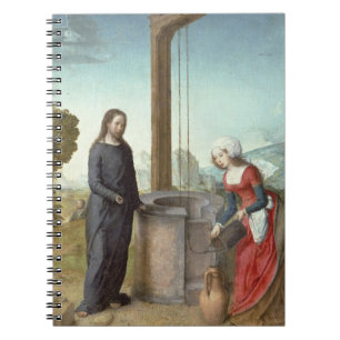 Christ and the Woman of Samaria, c.1500 (oil on pa Notebook