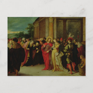 Christ and the Woman Taken in Adultery Postcard
