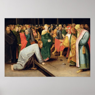 Christ and the women taken in adultery, 1628 poster