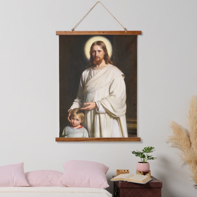 Christ and the Young Child by Carl Heinrich Bloch Hanging Tapestry (Bedroom)