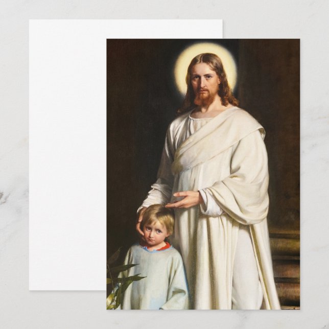 Christ and the Young Child by Carl Heinrich Bloch Invitation (Front/Back)