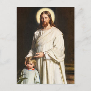 Christ and the Young Child by Carl Heinrich Bloch Invitation Postcard