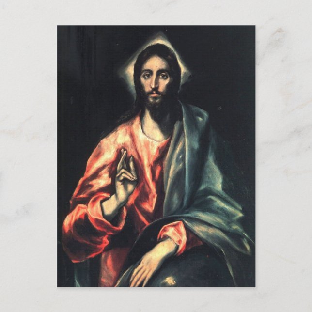 Christ as Saviour by El Greco Postcard (Front)