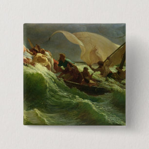 Christ Asleep in his Boat 15 Cm Square Badge