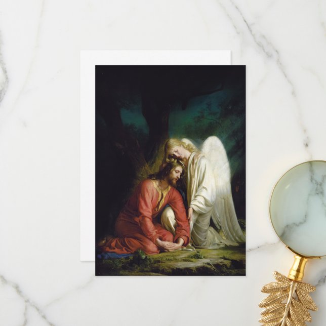 Christ at Gethsemane by Carl Bloch Thank You Card (Front/Back In Situ)