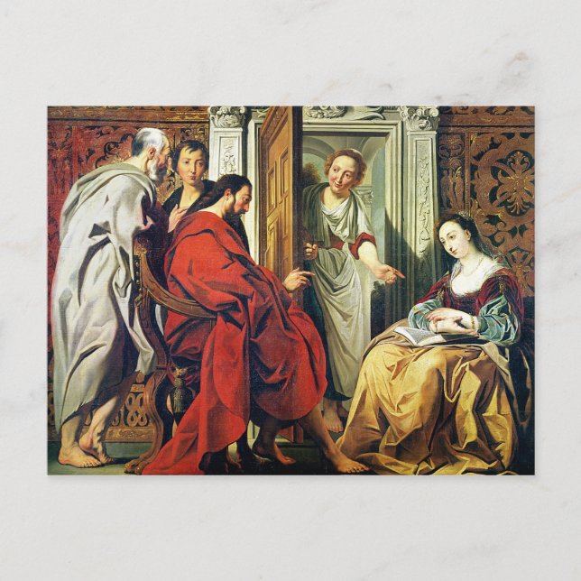 Christ at House of Martha and Mary of Bethany Postcard (Front)