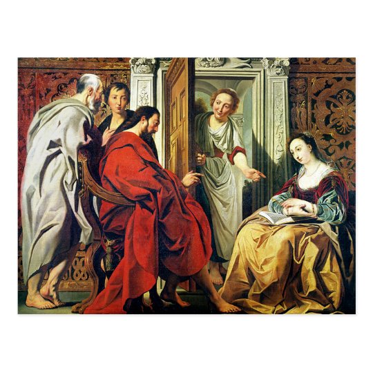 Christ at House of Martha and Mary of Bethany Postcard