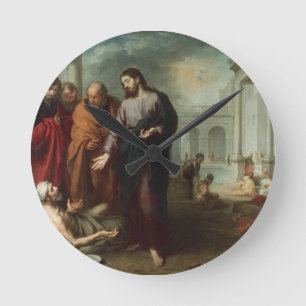 Christ at the Pool of Bethesda, 1667-70 (oil on ca Round Clock