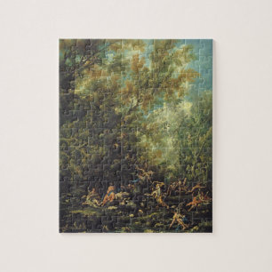 Christ Attended by the Angels, c.1725-30 (oil on c Jigsaw Puzzle