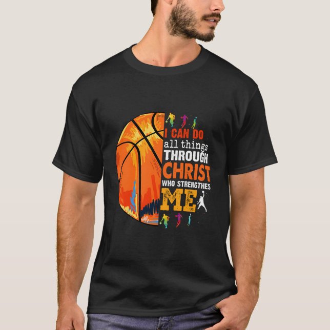 Christ Basketball Christian Game Day Dad Mum T-Shirt (Front)
