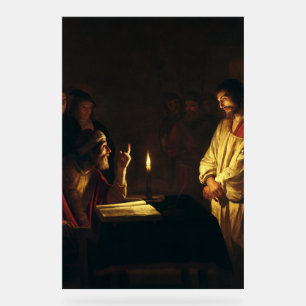 Christ before Caiaphas by Honthorst Fine Art Acrylic Sign